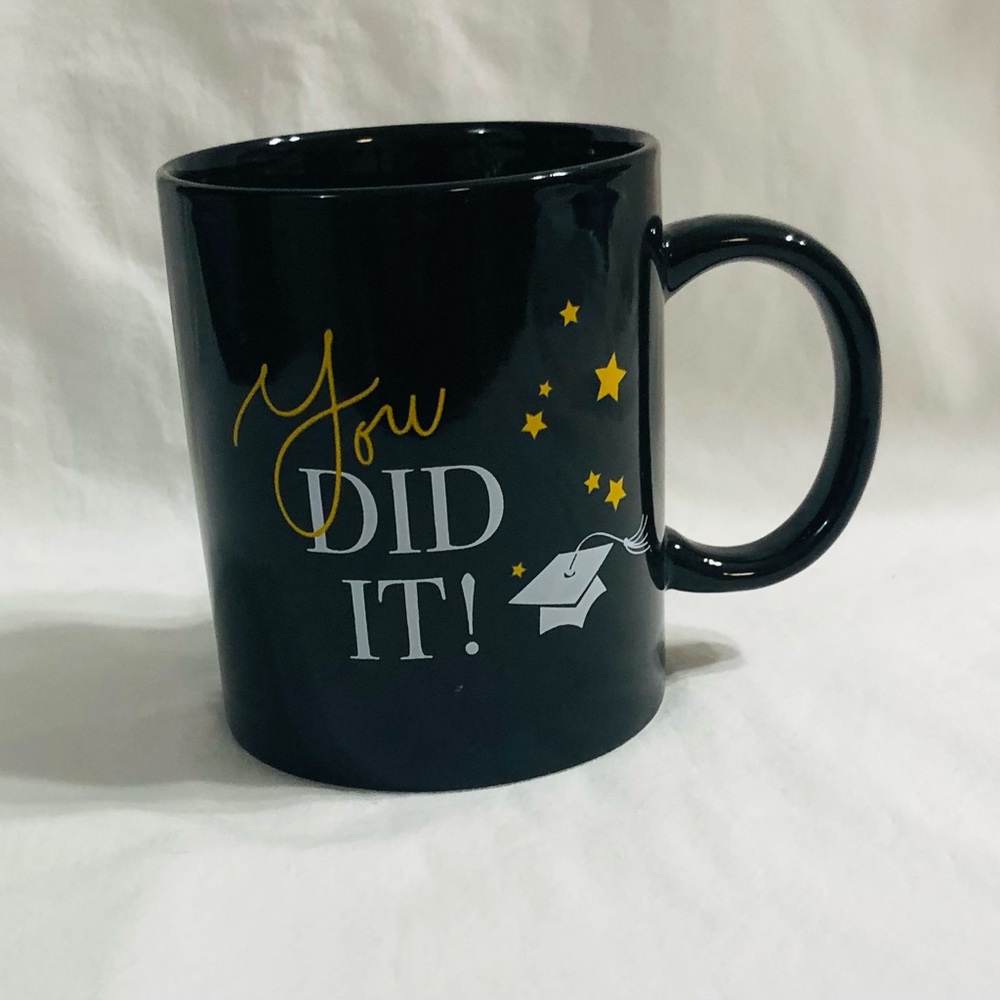 Black Graduation Mug You Did IT! with Gold Accents.13oz
